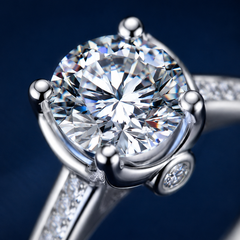 Nhẫn nữ bạc 925 đính kim cương Moissanite 1 Carat
