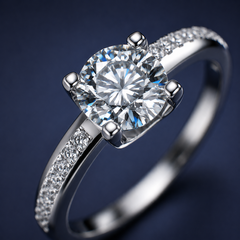 Nhẫn nữ bạc 925 đính kim cương Moissanite 2 Carat