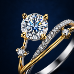 Nhẫn moissanite đôi nhánh giao hòa – Cân bằng trong những điều khác biệt | Hải Hà Jewelry