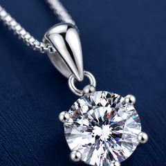 Dây chuyền bạc 925 đính moissanite dáng solitaire tinh gọn | Hải Hà Jewelry