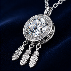 Dây chuyền bạc s925 đính Moissanite 1 Carat