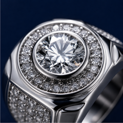 Nhẫn nam Moissanite Bạc s925 cao cấp | Hải Hà Jewelry