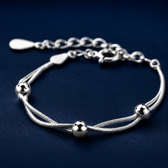 Vòng bạc dây đôi nhịp xoắn – Êm dịu trong từng chuyển động | Hải Hà Jewelry