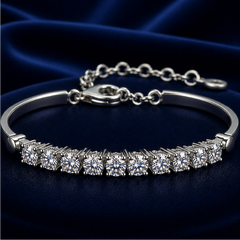 Vòng tay bạc s925 cao cấp đính Moissanite