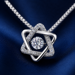 Dây chuyền bạc 925 đính moissanite dáng hình học tinh tế | Hải Hà Jewelry