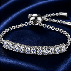Vòng tay bạc 925 đính kim cương Moissanite 0,1x13 Carat