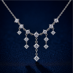 Dây chuyền bạc S925 đính moissanite 0,1x18 Carat cao cấp