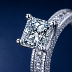 Nhẫn nữ bạc 925 đính kim cương Moissanite 1,2 Carat
