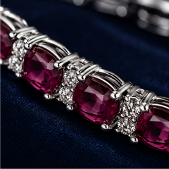Vòng tay bạc s925 cao cấp đính đá Ruby đỏ