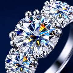 Nhẫn nữ bạc 925 đính kim cương Moissanite 3 Carat