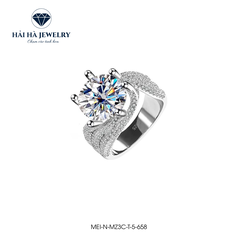 Nhẫn nữ bạc 925 đính kim cương Moissanite 3 Carat