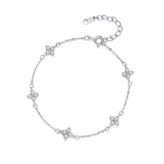 Vòng tay hoa bạc đính đá – Vẻ đẹp lặng lẽ của những điều bền lâu | Hải Hà Jewelry