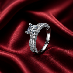 Nhẫn nữ bạc 925 đính kim cương Moissanite 1,2 Carat