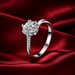 Nhẫn nữ bạc 925 moissanite dáng solitaire – điểm sáng ở lại thật lâu