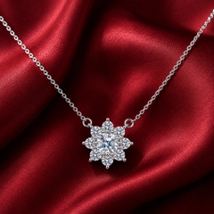 Dây chuyền bạc 925 moissanite dáng hoa – điểm sáng tinh tế, lấp lánh vừa đủ để khởi đầu Xuân an yên | Hải Hà Jewelry