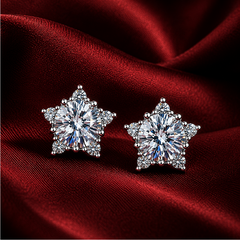 Bông tai bạc 925 đính moissanite 0,5 carat – dáng sao tỏa sáng