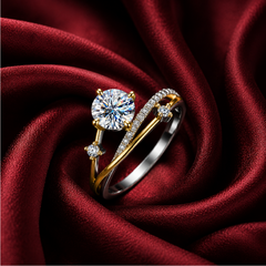 Nhẫn moissanite đôi nhánh giao hòa – Cân bằng trong những điều khác biệt | Hải Hà Jewelry