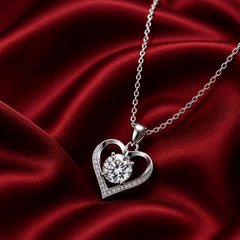 Dây chuyền bạc 925 đính moissanite dáng trái tim | Hải Hà Jewelry