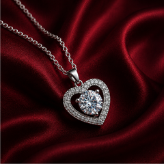 Dây chuyền bạc 925 đính moissanite dáng trái tim | Hải Hà Jewelry
