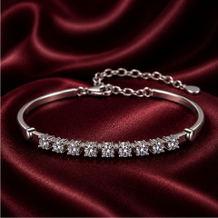 Vòng tay bạc s925 cao cấp đính Moissanite