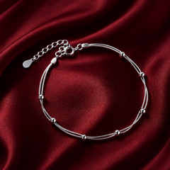 Vòng bạc dây đôi nhịp xoắn – Êm dịu trong từng chuyển động | Hải Hà Jewelry