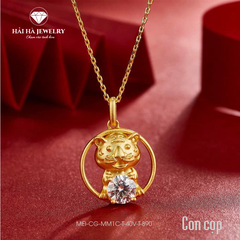 Dây chuyền con giáp tuổi Dần bạc mạ vàng – Giữ một nội lực vững vàng và rất tĩnh | Hải Hà Jewelry