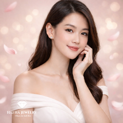 Bông tai bạc 925 đính moissanite dáng tam giác – tinh gọn và dịu sáng | Hải Hà Jewelry