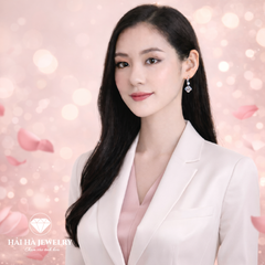 Bông tai bạc 925 đính moissanite dáng treo – chuyển động dịu và ánh sáng tinh tế | Hải Hà Jewelry