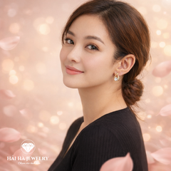 Bông tai bạc 925 đính moissanite 0,5 carat – dáng xoắn cong thanh thoát