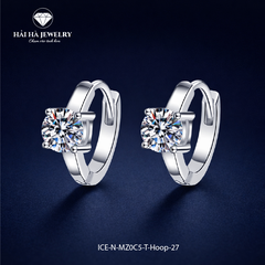 Bông tai nữ bạc đính đá tròn – giữ lại một điểm sáng rất vừa