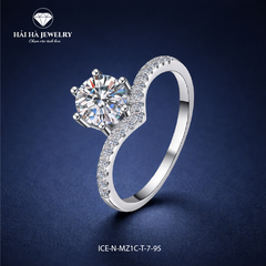 Nhẫn nữ bạc 925 đính kim cương Moissanite 1 Carat