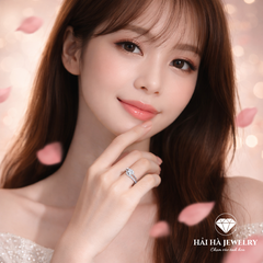 Nhẫn nữ bạc 925 đính kim cương Moissanite 0,8 Carat
