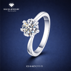 Nhẫn nữ bạc 925 đính moissanite 2 carat dáng solitaire – tinh gọn, sáng trong, đeo nhẹ tay