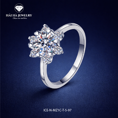 Nhẫn nữ bạc 925 đính kim cương Moissanite 1 Carat