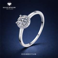 Nhẫn nữ bạc 925 đính kim cương Moissanite 0,5 Carat