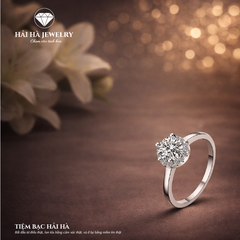 Nhẫn nữ bạc 925 đính kim cương Moissanite 0,5 Carat