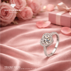 Nhẫn nữ bạc 925 đính moissanite dáng trái tim – dịu dàng trong từng điểm chạm