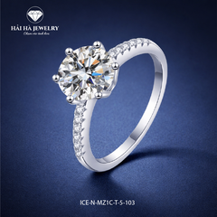 Nhẫn nữ bạc 925 đính moissanite solitaire – điểm sáng tinh tế trên ngón tay