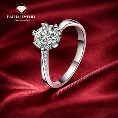 Nhẫn nữ bạc 925 moissanite dáng solitaire – điểm sáng ở lại thật lâu