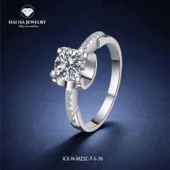 Nhẫn nữ bạc 925 moissanite 1 carat dáng solitaire – tinh giản để ánh sáng lên tiếng