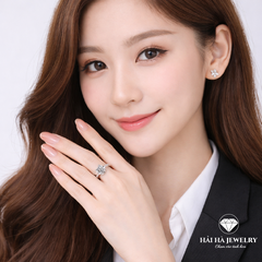 Nhẫn nữ bạc 925 moissanite 1 carat dáng solitaire – tinh giản để ánh sáng lên tiếng