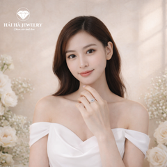 Nhẫn nữ bạc 925 đính kim cương Moissanite 1 Carat