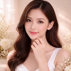 Nhẫn nữ bạc 925 moissanite 0,5 carat dáng trái tim – ôm đá nhẹ nhàng, đeo lên tay rất xinh