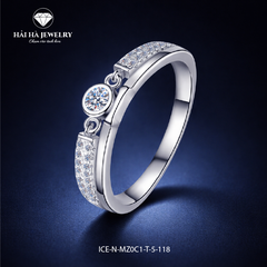 Nhẫn nữ bạc 925 moissanite điểm charm tròn – chuyển động nhẹ, đeo lên tay rất xinh