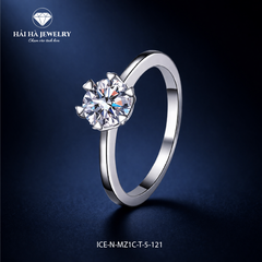 Nhẫn nữ bạc 925 đính moissanite – thiết kế solitaire thanh mảnh