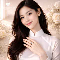 Nhẫn nữ bạc 925 đính moissanite – thiết kế solitaire thanh mảnh