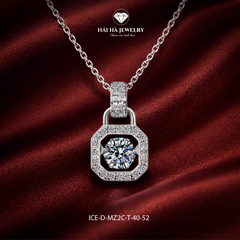 Dây chuyền bạc 925 đính moissanite 2 carat dáng bát giác tinh tế | Hải Hà Jewelry