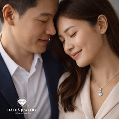 Dây chuyền bạc 925 đính moissanite 1 carat dáng giọt nước tinh tế | Hải Hà Jewelry