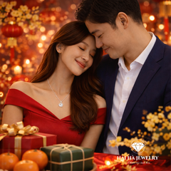 Dây chuyền bạc 925 đính moissanite 1 carat dáng vuông bo tròn | Hải Hà Jewelry