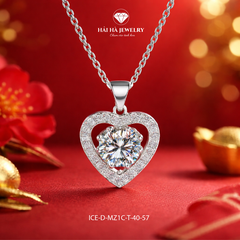 Dây chuyền bạc 925 đính moissanite dáng trái tim | Hải Hà Jewelry